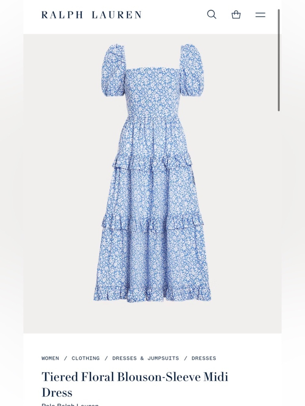 💙NWOT POLO RALPH LAUREN FLORAL PRINT MIDI DRESS SIZE 10 - Picture 3 of 16